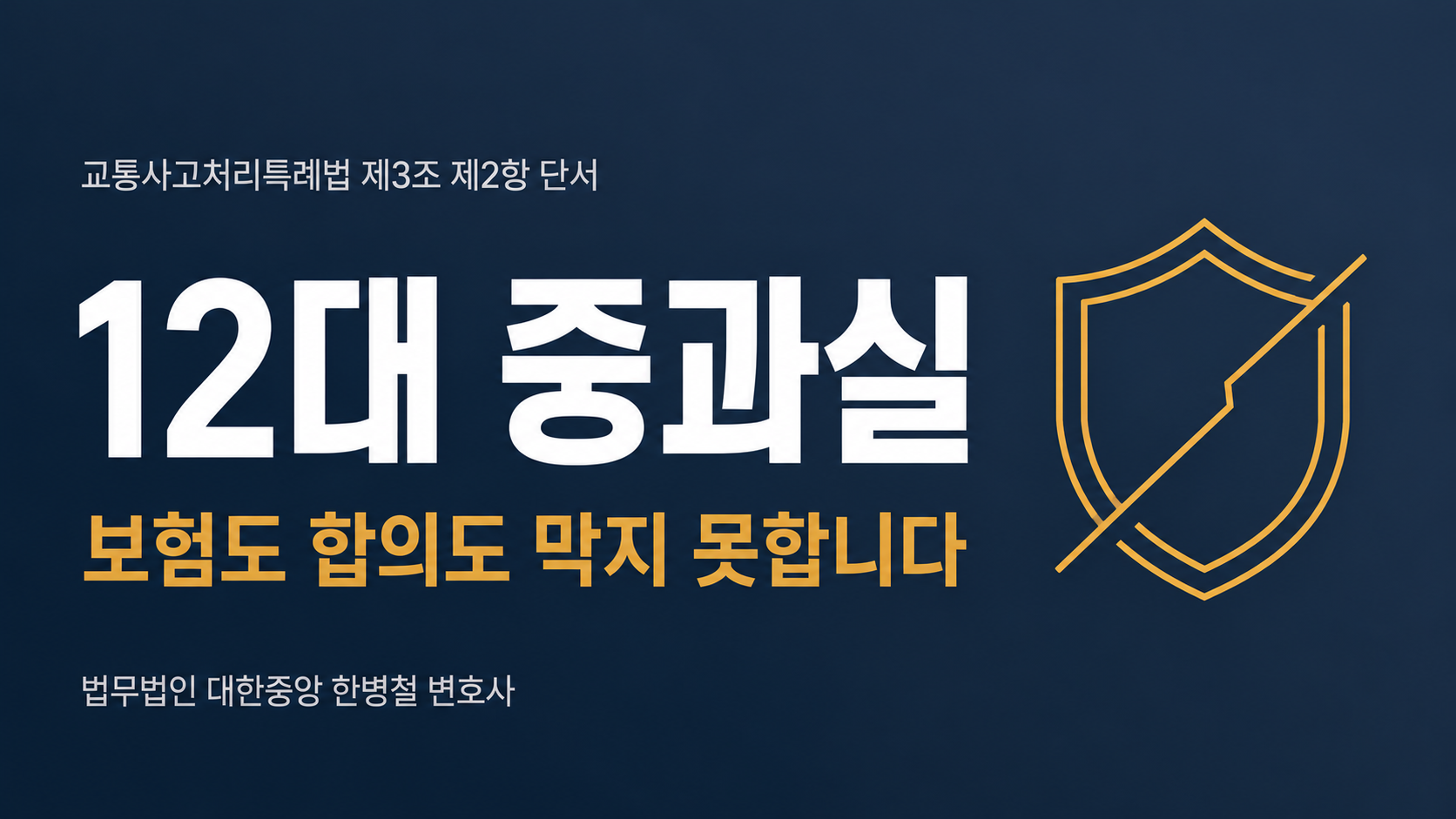 [부산 교통사고 전문 변호사] 종합보험에 가입했는데 형사입건됐습니다 — 12대 중과실과 교통사고의 세 갈래 책임 이미지 1